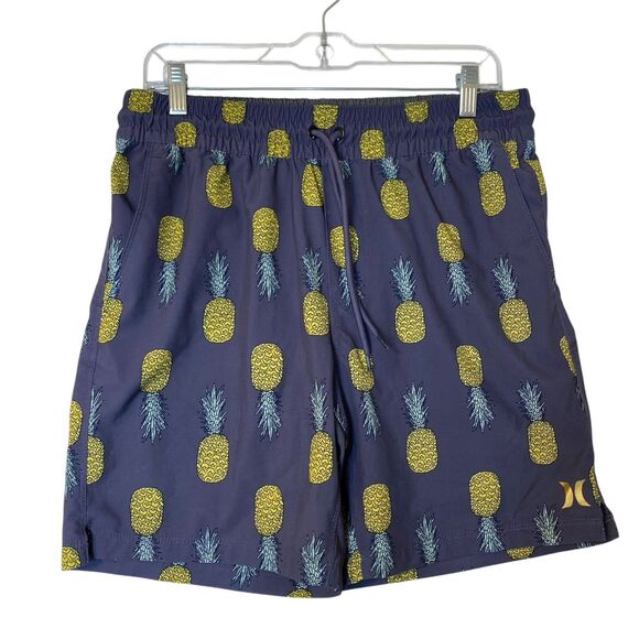 Hurley Board Shorts Men M Multicolor Pineapples Print Lined Summery Aloha Beach - Picture 1 of 7